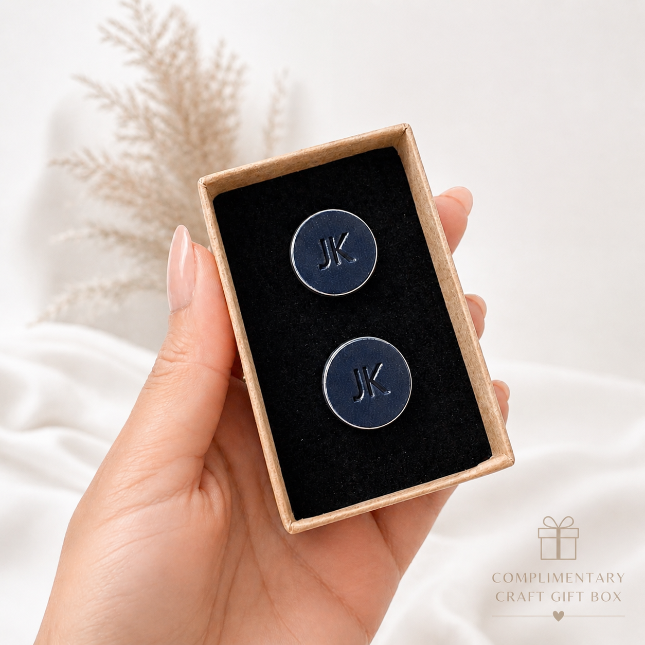 Personalised Leather Cufflinks | Custom Initial Cufflinks | Handmade in the UK | Gift for Him