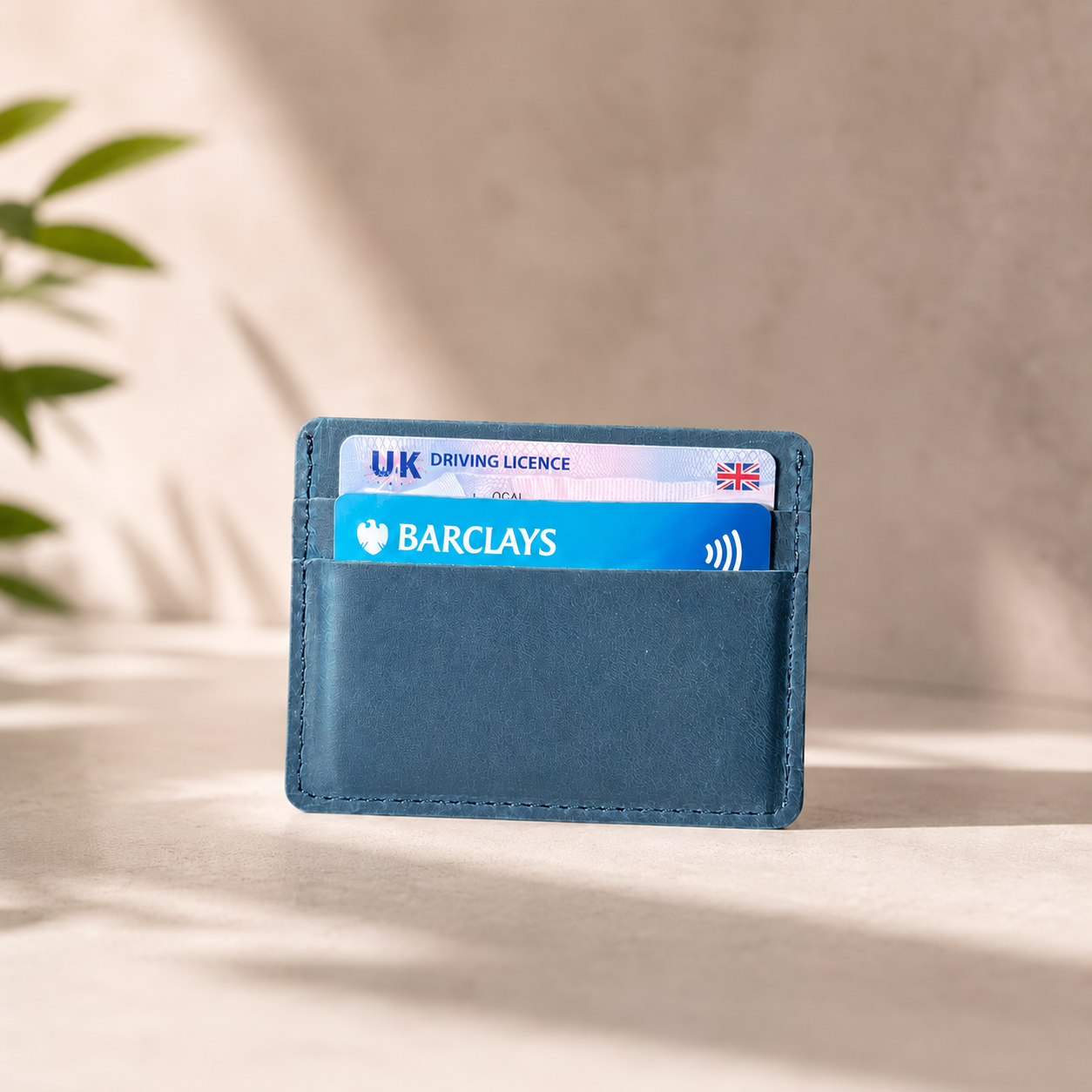 Personalised Slim Leather Card Holder – Father's Day Gift for Him & Her, Leather Anniversary