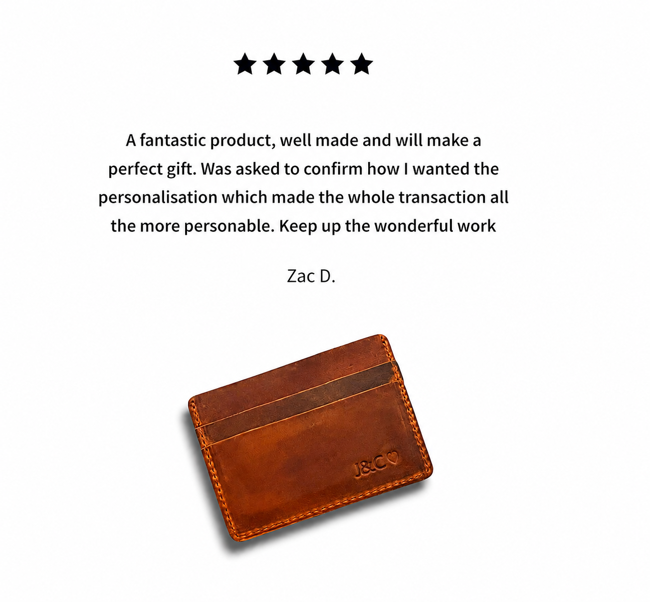 Personalised Slim Leather Card Holder – Father's Day Gift for Him & Her, Leather Anniversary
