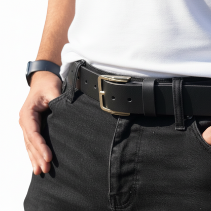 Handmade Leather Belt – Custom Sizes | Full Grain UK Leather & Brass Buckle