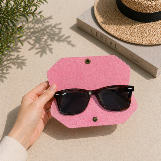 Slim Personalised Leather Glasses Case – Handmade Italian Leather Sleeve
