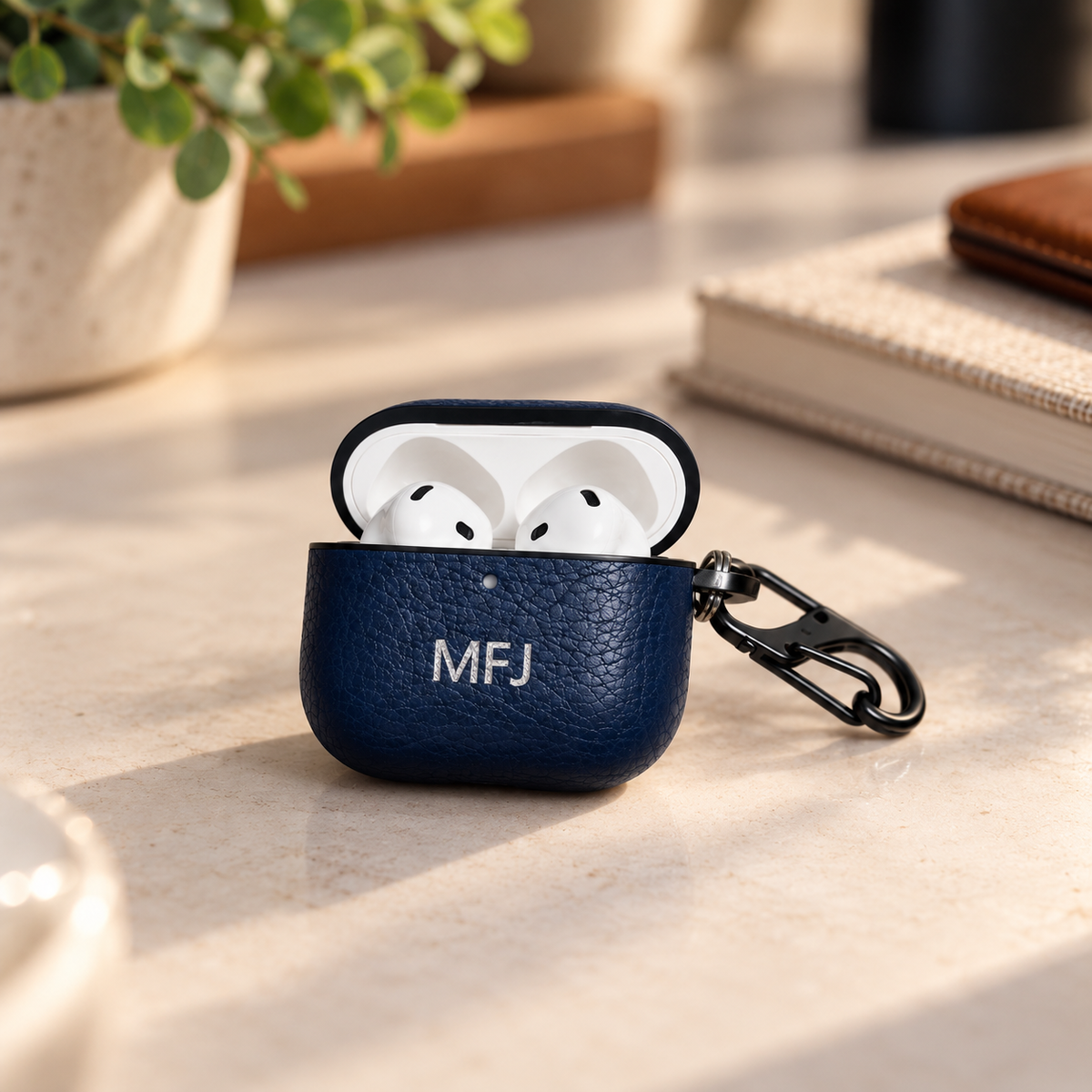Personalised Vegan Leather AirPods 4 Case | Azzo Handmade