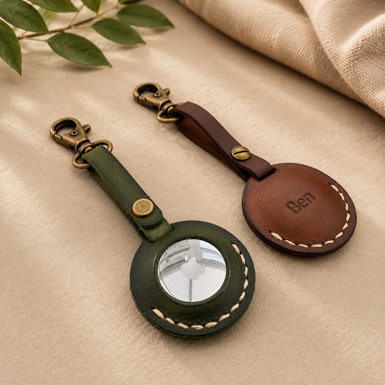 Personalised Leather AirTag Case