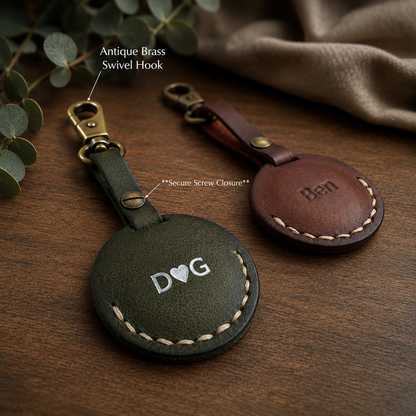 Personalised Leather AirTag Case