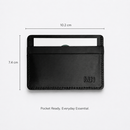 Personalised Slim Leather Card Holder – Father's Day Gift for Him & Her, Leather Anniversary