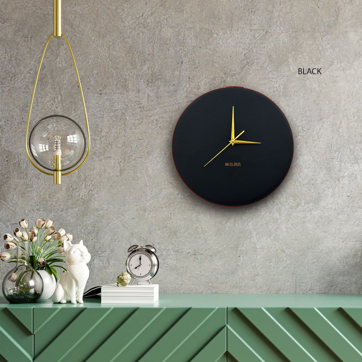 Personalised Leather Wall Clock