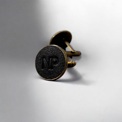 black personalised cufflink