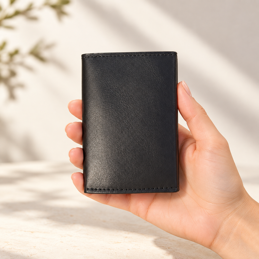 RFID Blocking Leather Pop-Up Card Holder – Slim Wallet with Coin Pocket, ID Window & Personalisation