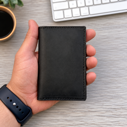 Personalised Full Grain Crazy Horse Leather Card Holder Wallet