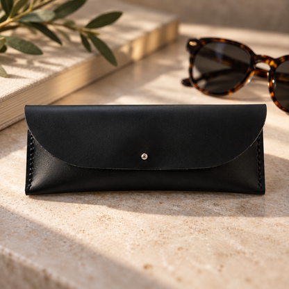 Hand Stitched Personalised Leather Reading Glasses Case – Gift for Mom