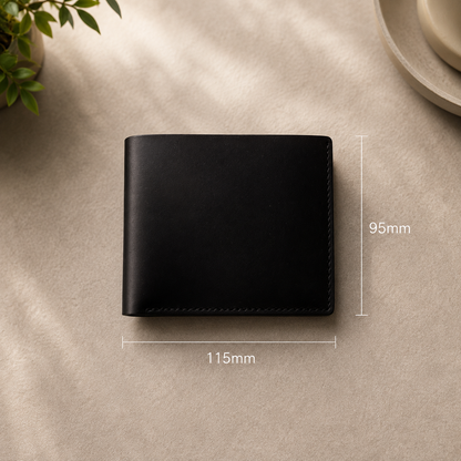 Handmade full grain leather men's wallet with six card slots