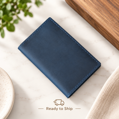Personalised Full Grain Crazy Horse Leather Card Holder Wallet