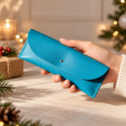 Hand Stitched Personalised Leather Reading Glasses Case – Gift for Mom