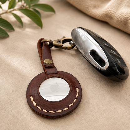 Personalised Leather AirTag Case