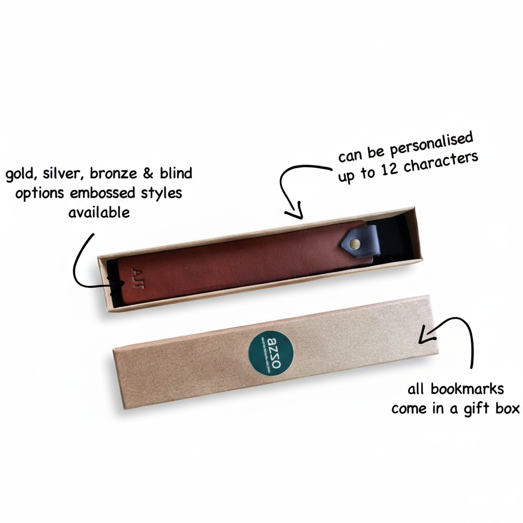 Personalised Leather Bookmark for Mum – Handmade Bookmark Gift Box – Mother’s Day Gift UK