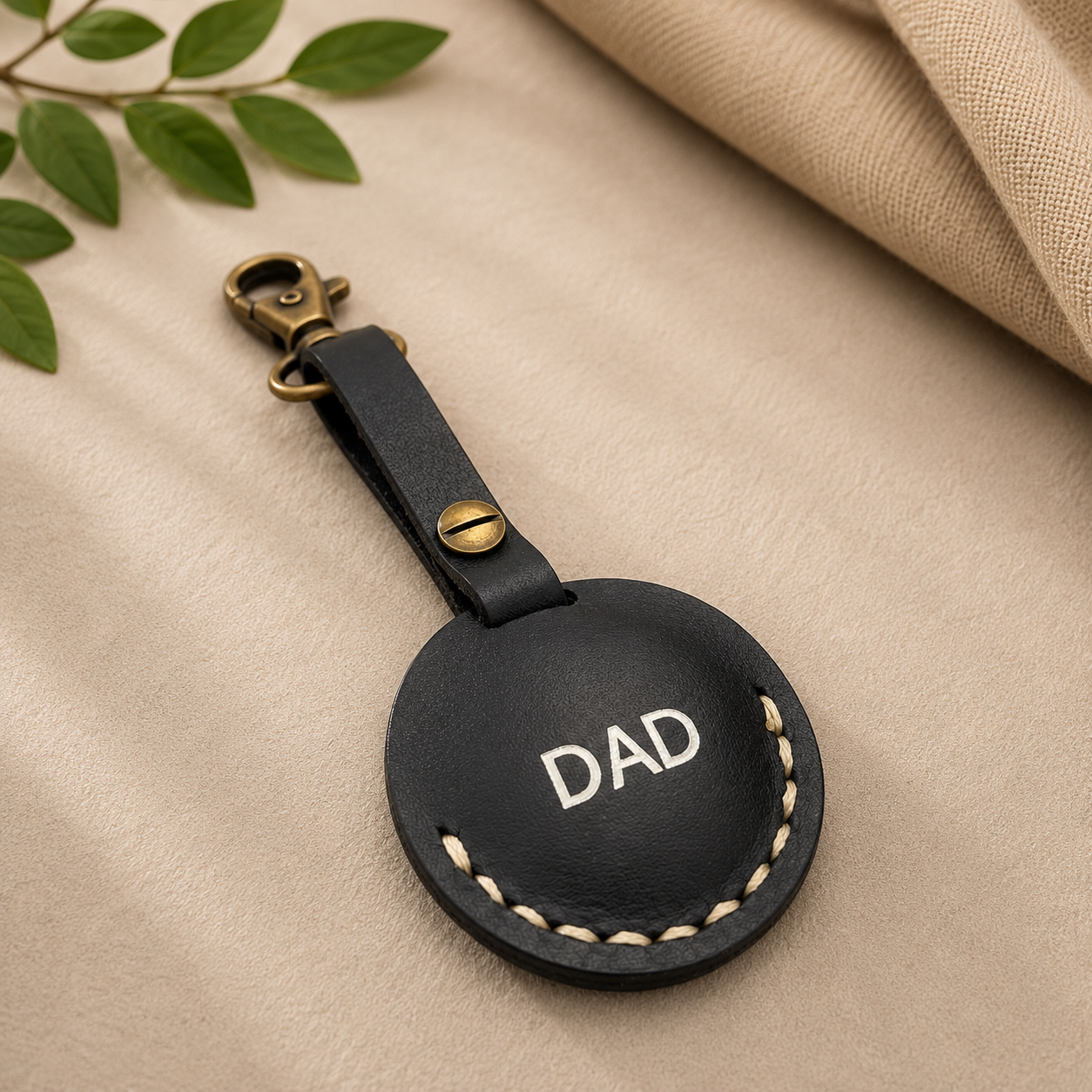 Personalised Leather AirTag Case