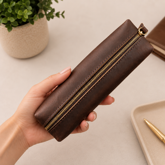 Handmade Leather Pencil Case – Personalised & Durable