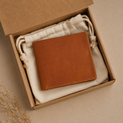AZZO Handmade personalised leather wallet gift for him