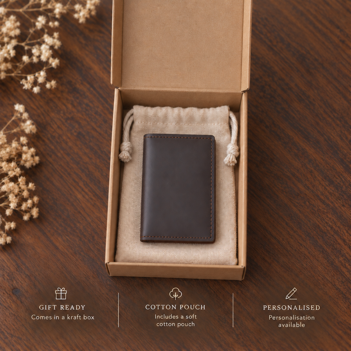 Personalised Full Grain Crazy Horse Leather Card Holder Wallet