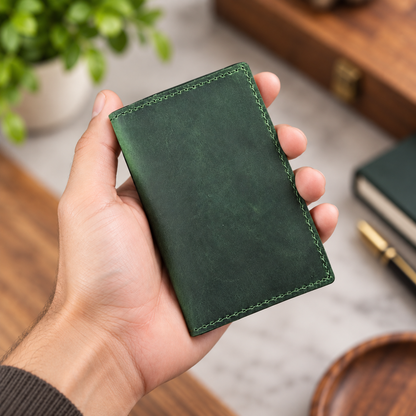 Personalised Full Grain Crazy Horse Leather Card Holder Wallet
