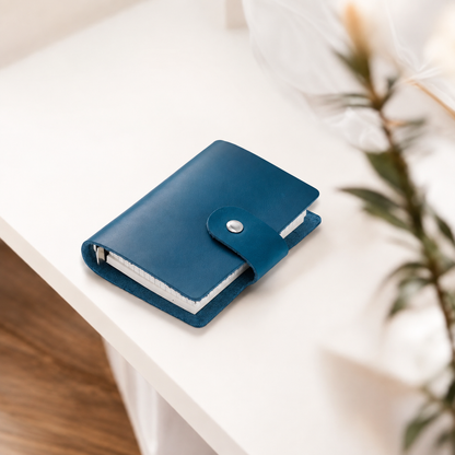 Personalised Leather Pocket Journal - A8 Notebook, Handmade Gift for Students