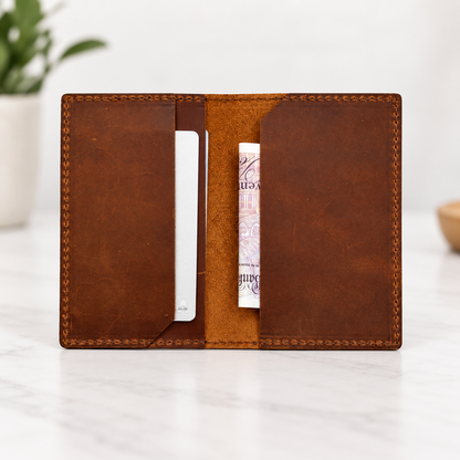 Personalised Full Grain Crazy Horse Leather Card Holder Wallet