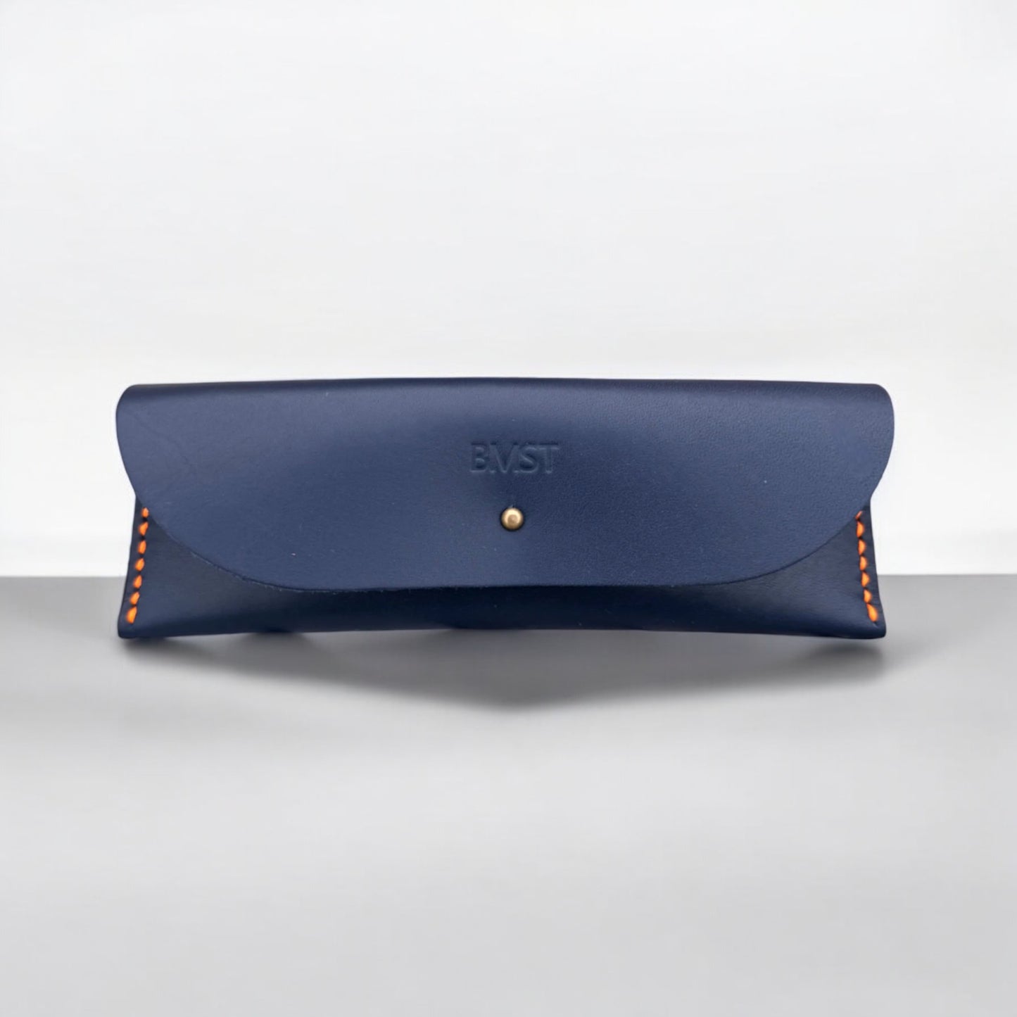 personalised leather case in navy 