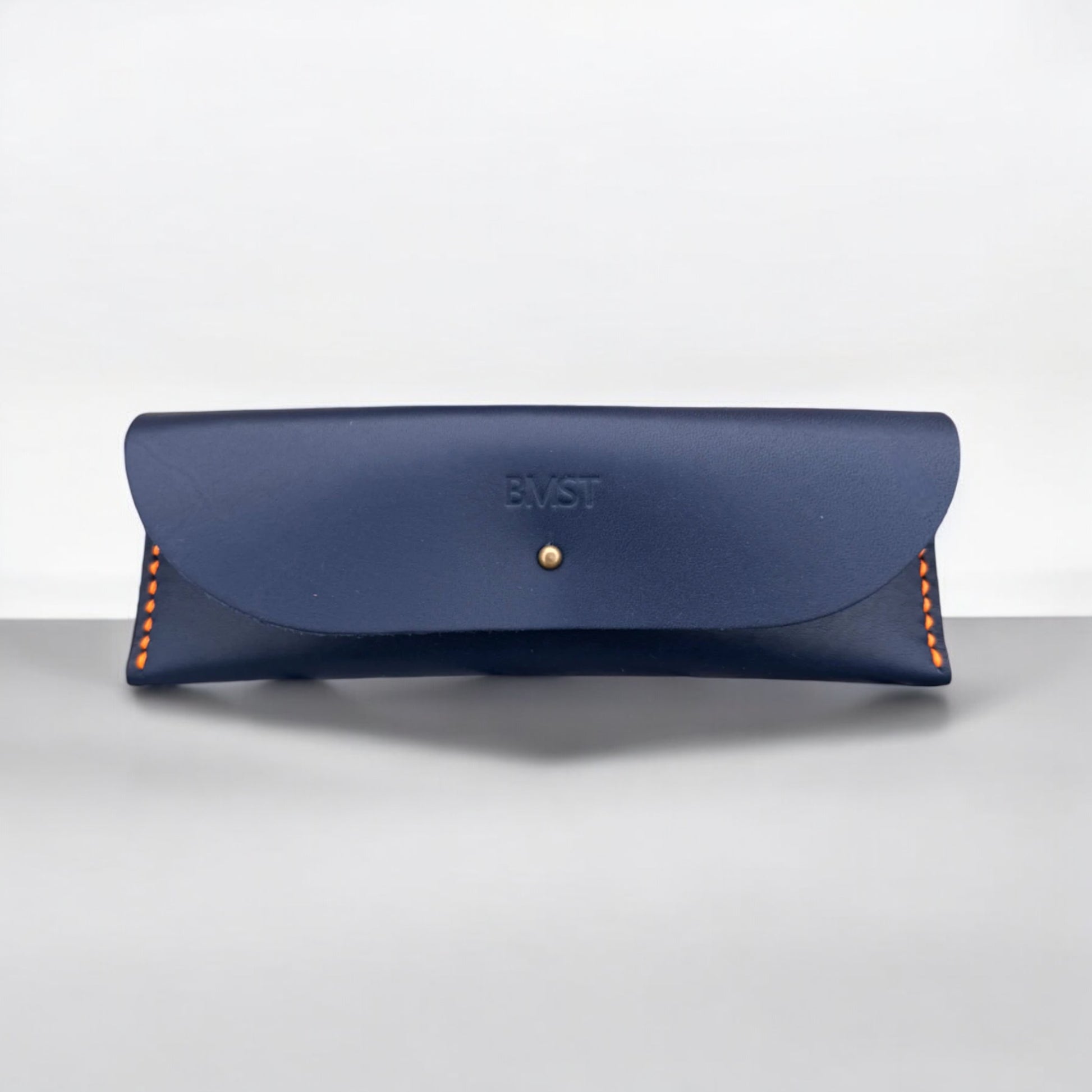 personalised leather case in navy 