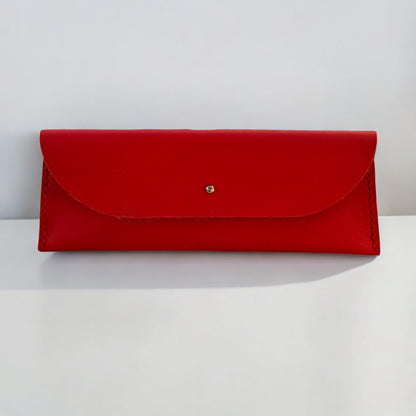 personalised leather case in red