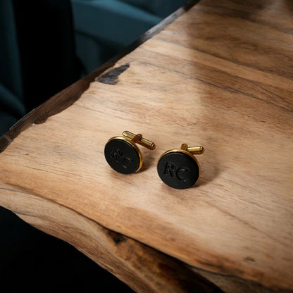 personalised leather cufflink