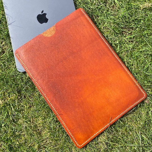 personalised leather iPad sleeve 