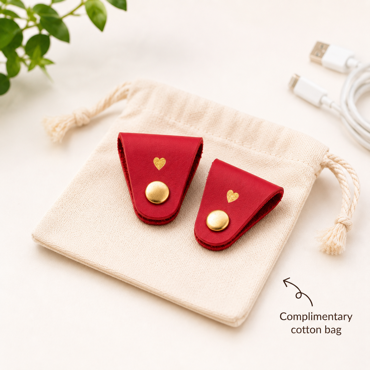 Personalised Handmade Leather Small Cable Tie – Stylish Durable Cable Organiser Gift