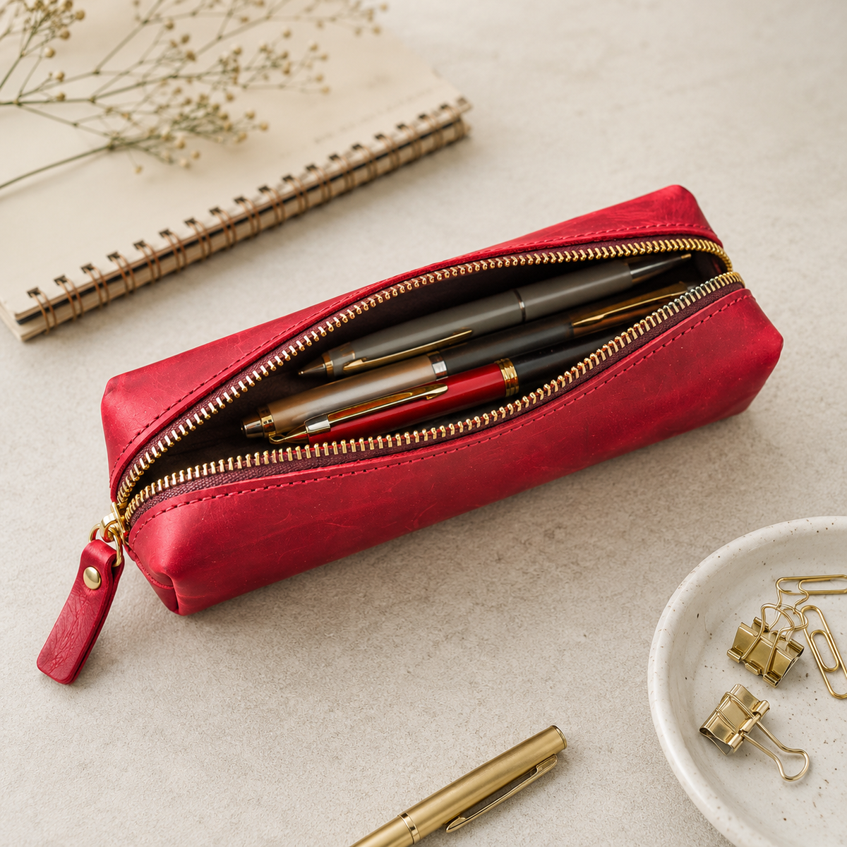 Handmade Leather Pencil Case – Personalised & Durable
