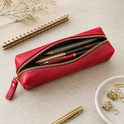 Handmade Leather Pencil Case – Personalised & Durable