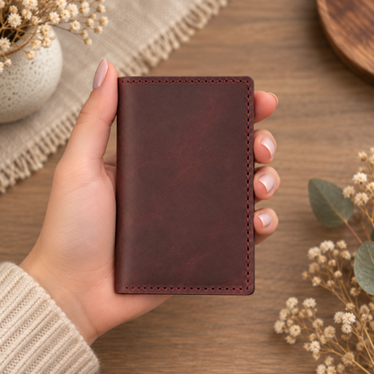 Personalised Full Grain Crazy Horse Leather Card Holder Wallet