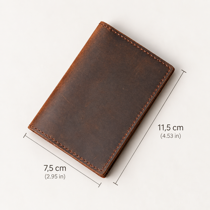 Personalised Full Grain Crazy Horse Leather Card Holder Wallet