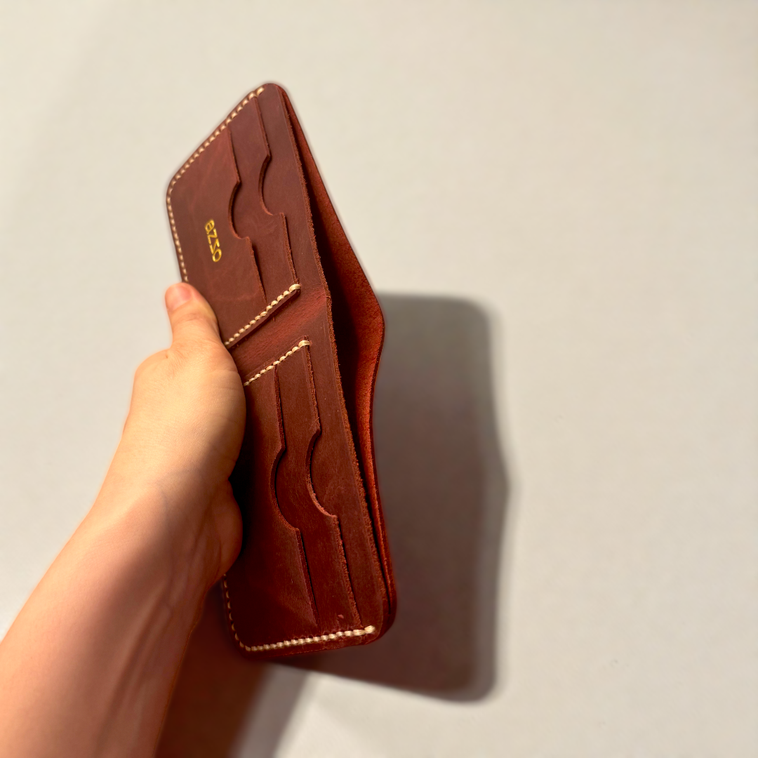 Personalised Handstitched Leather Card Holder Wallet – Meaningful Gift Made in the UK