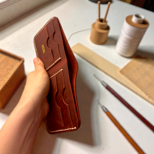 Personalised Handstitched Leather Card Holder Wallet – Meaningful Gift Made in the UK