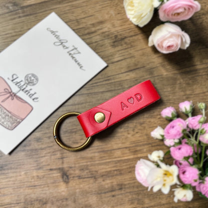Personalised Leather Keyring for Dad – Father's Day Gift, Custom Leather Keychain