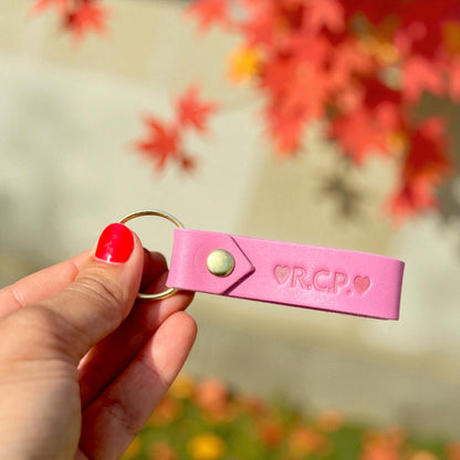 Personalised Leather Keyring – Custom Initials, Date or Name – Handmade in Stamford, UK